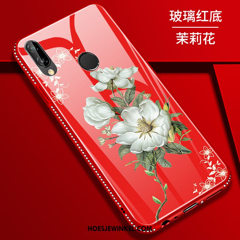 Huawei P Smart+ Hoesje All Inclusive Trend Siliconen, Huawei P Smart+ Hoesje Rood Zacht