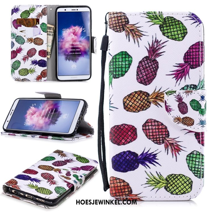 Huawei P Smart+ Hoesje Leren Etui Mobiele Telefoon Anti-fall, Huawei P Smart+ Hoesje Wit Folio