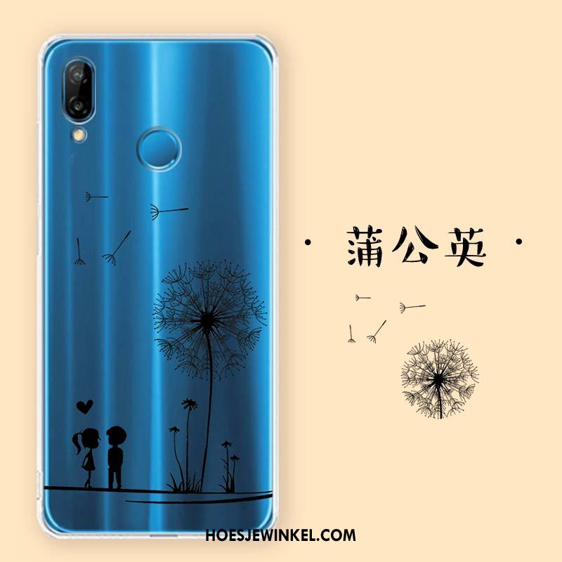 Huawei P Smart+ Hoesje Mobiele Telefoon Dun Wit, Huawei P Smart+ Hoesje Bescherming Zacht