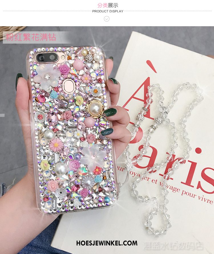 Huawei P Smart Hoesje Original Bloemen Met Strass, Huawei P Smart Hoesje Mini Mobiele Telefoon