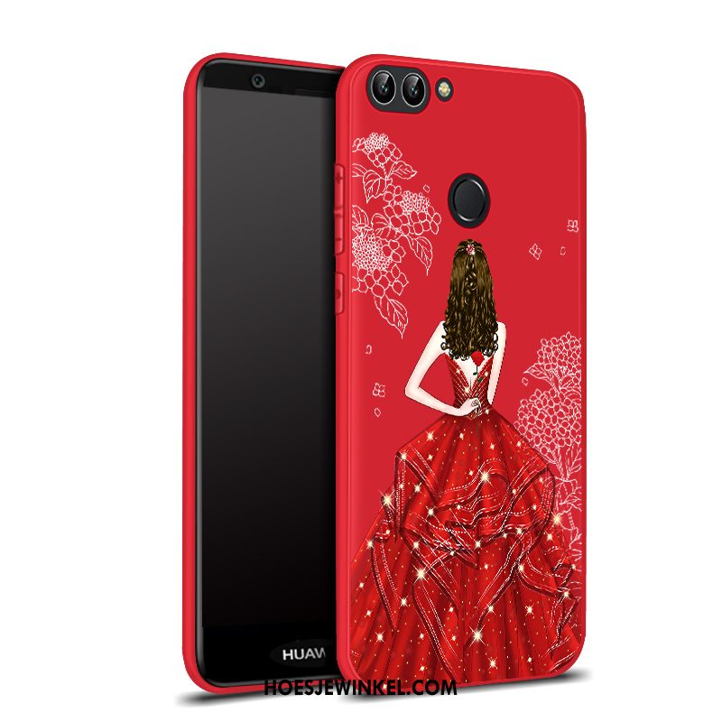 Huawei P Smart Hoesje Rood Persoonlijk Scheppend, Huawei P Smart Hoesje All Inclusive Bescherming