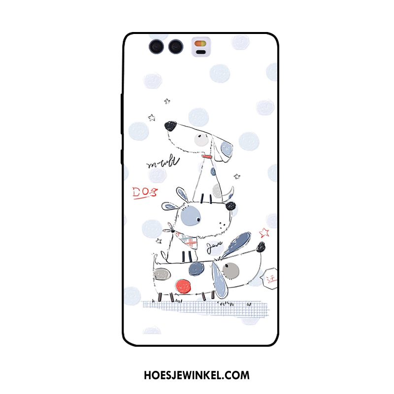 Huawei P10 Plus Hoesje Hanger Reliëf Jeugd, Huawei P10 Plus Hoesje Dierlijk Wit Braun