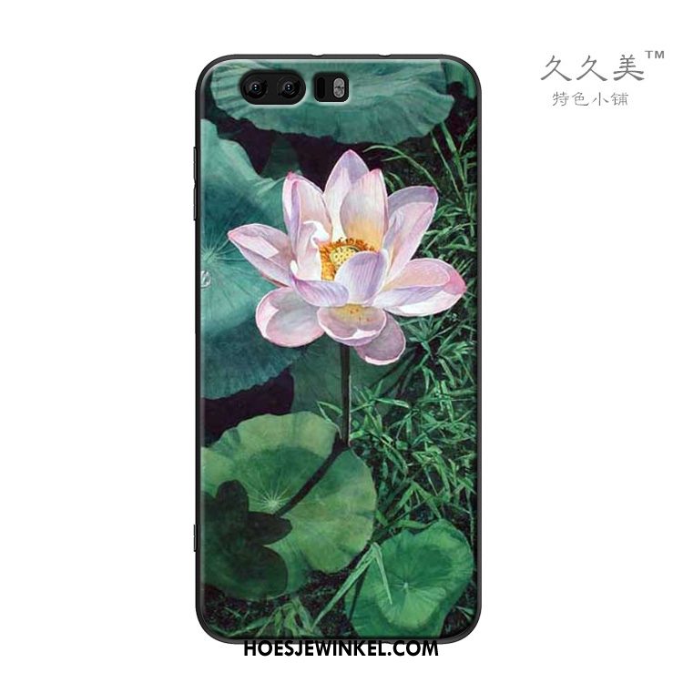 Huawei P10 Plus Hoesje Hoes Bescherming Groen, Huawei P10 Plus Hoesje Klassiek Bloemen