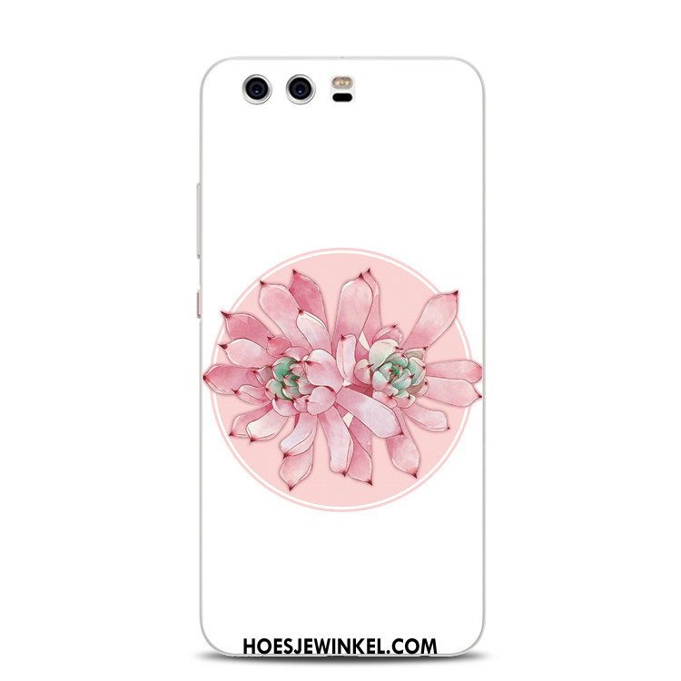 Huawei P10 Plus Hoesje Reliëf Roze Perzik Bloesem, Huawei P10 Plus Hoesje All Inclusive Zacht