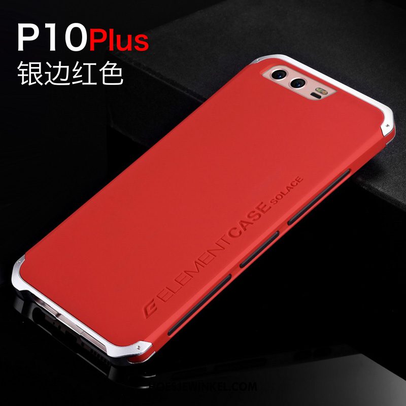 Huawei P10 Plus Hoesje Siliconen Hard Rood, Huawei P10 Plus Hoesje Mobiele Telefoon Metaal