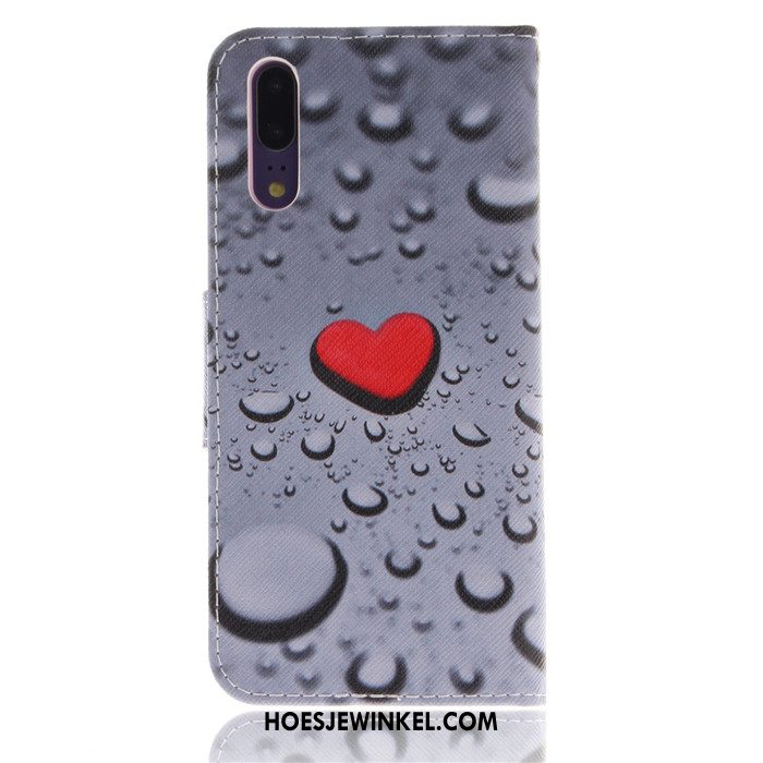 Huawei P20 Hoesje All Inclusive Scheppend Leren Etui, Huawei P20 Hoesje Hoes Grijs