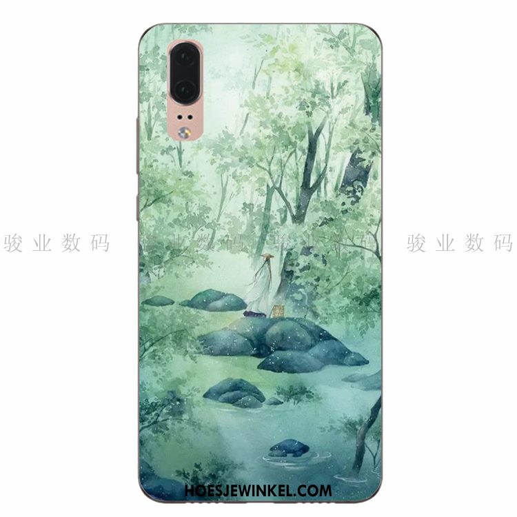 Huawei P20 Hoesje Groen Mobiele Telefoon Jeugd, Huawei P20 Hoesje Zacht Hoes
