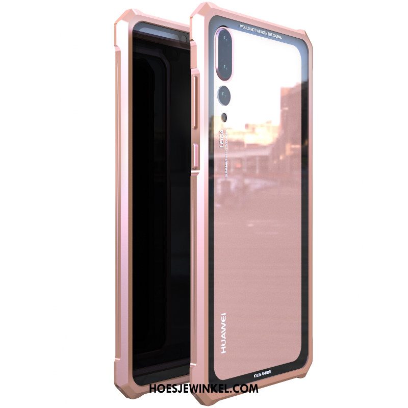 Huawei P20 Pro Hoesje Dun Trendy Merk Glas, Huawei P20 Pro Hoesje Mode Scheppend