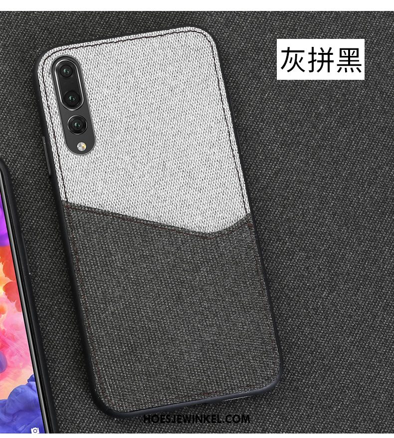 Huawei P20 Pro Hoesje Kaart Bescherming Grijs, Huawei P20 Pro Hoesje Hoes Trendy Merk