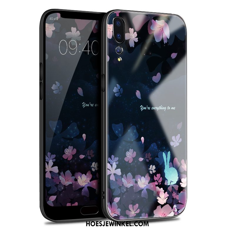 Huawei P20 Pro Hoesje Trendy Merk Zacht Blauw, Huawei P20 Pro Hoesje All Inclusive Spiegel