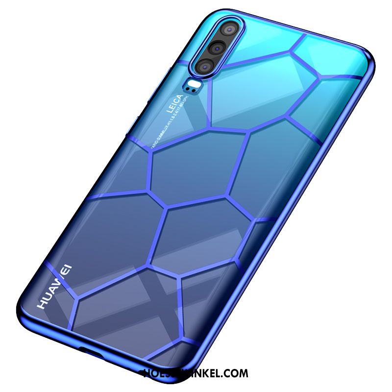 Huawei P30 Hoesje All Inclusive Scheppend Zacht, Huawei P30 Hoesje Blauw Mobiele Telefoon