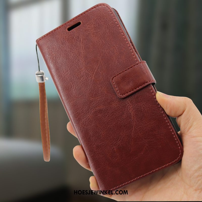 Huawei P30 Hoesje Anti-fall Bescherming Hoes, Huawei P30 Hoesje Siliconen Leren Etui Braun