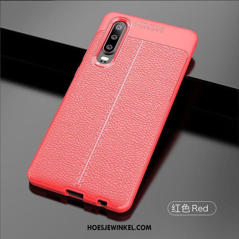 Huawei P30 Hoesje Bedrijf Patroon Soort Aziatische Vrucht, Huawei P30 Hoesje Rood Anti-fall