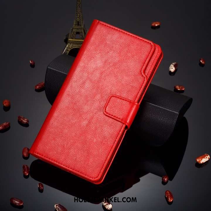 Huawei P30 Hoesje Kaart Folio Mobiele Telefoon, Huawei P30 Hoesje Rood Anti-fall