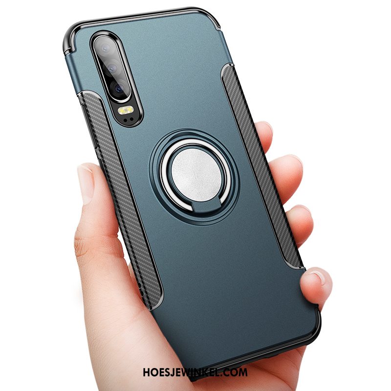 Huawei P30 Hoesje Magnetisch Blauw Scheppend, Huawei P30 Hoesje Schrobben Bedrijf