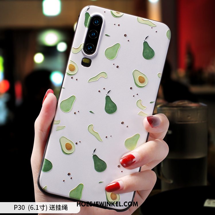 Huawei P30 Hoesje Persoonlijk Dun Scheppend, Huawei P30 Hoesje Groen Net Red