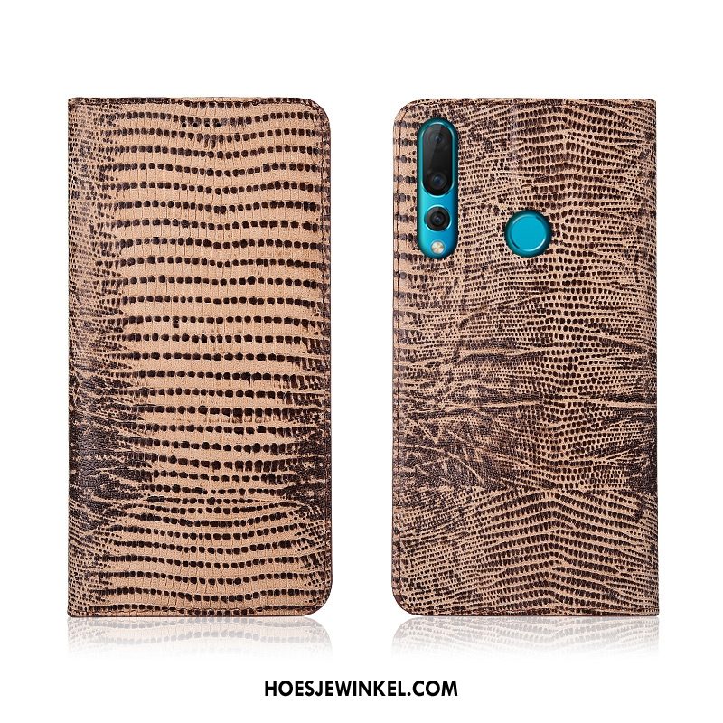 Huawei P30 Lite Hoesje Echt Leer Patroon Folio, Huawei P30 Lite Hoesje Zacht Nieuw