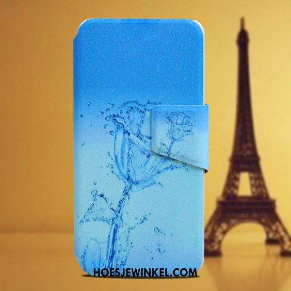 Huawei P30 Lite Hoesje Hoes Blauw Leren Etui, Huawei P30 Lite Hoesje Bescherming Mobiele Telefoon