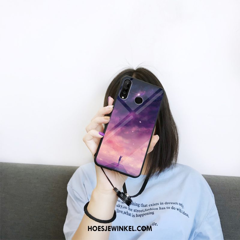 Huawei P30 Lite Hoesje Purper Hoes Anti-fall, Huawei P30 Lite Hoesje Persoonlijk Mobiele Telefoon