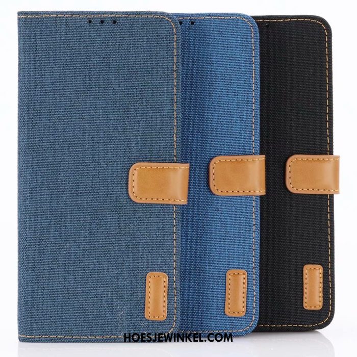 Huawei P30 Pro Hoesje Blauw Portemonnee Klittenband, Huawei P30 Pro Hoesje Denim Diepe Kleur