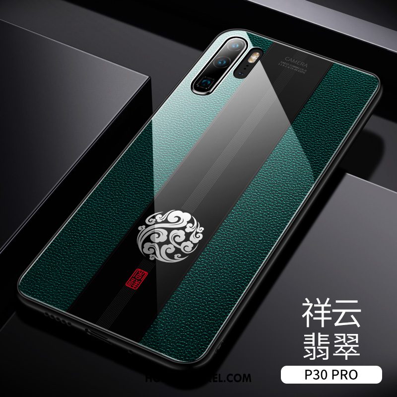 Huawei P30 Pro Hoesje Hoes Trend Glas, Huawei P30 Pro Hoesje Dun Groen