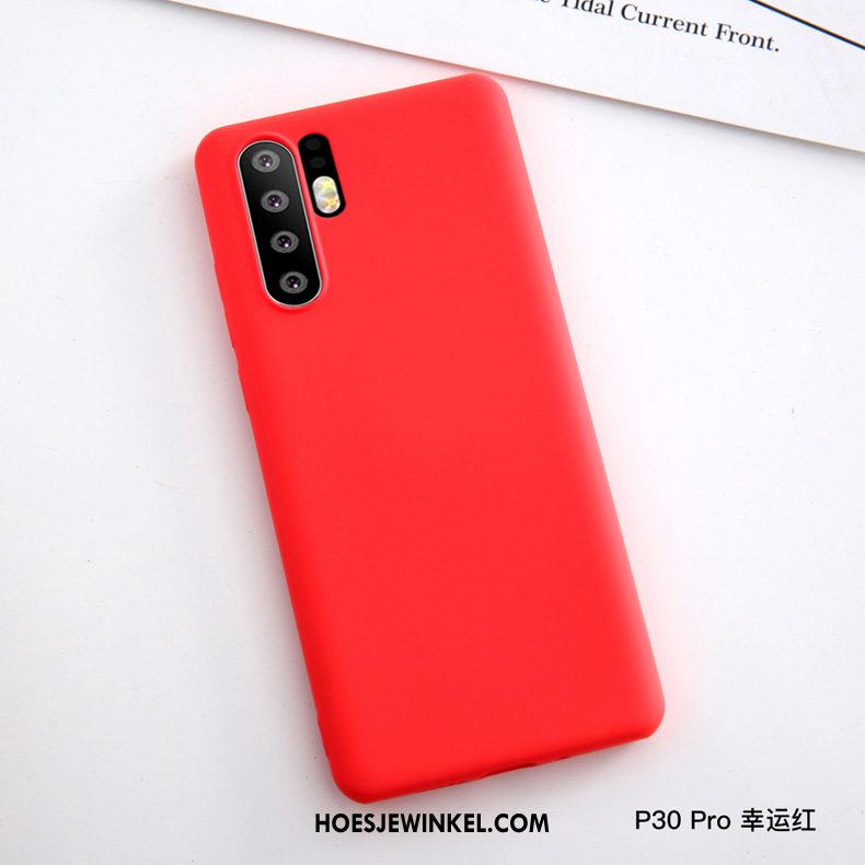 Huawei P30 Pro Hoesje Mobiele Telefoon Leren Etui Rood, Huawei P30 Pro Hoesje All Inclusive Zacht