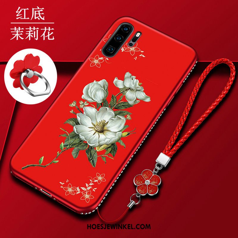 Huawei P30 Pro Hoesje Siliconen Mobiele Telefoon Anti-fall, Huawei P30 Pro Hoesje Bloemen Bescherming