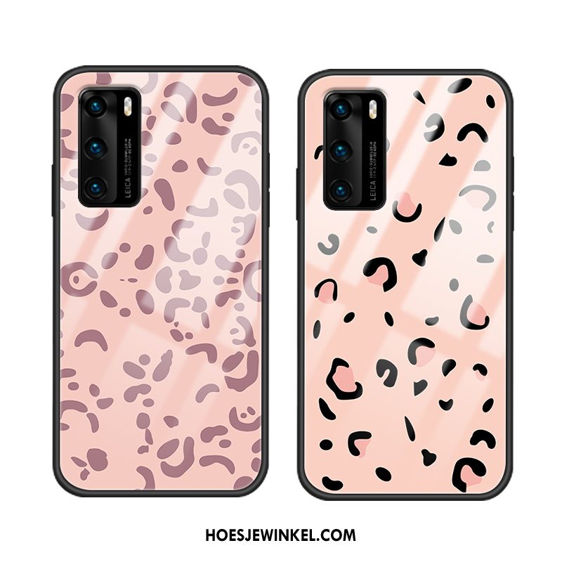 Huawei P40 Hoesje Anti-fall Luipaard Siliconen, Huawei P40 Hoesje Trendy Merk All Inclusive