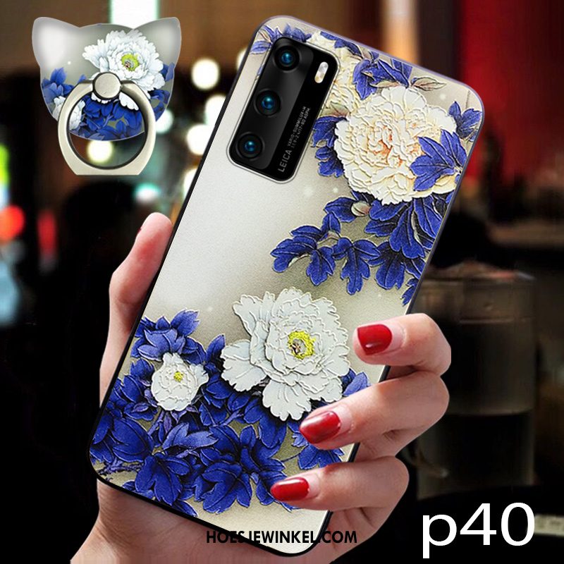 Huawei P40 Hoesje Vintage Mobiele Telefoon Siliconen, Huawei P40 Hoesje Chinese Stijl Bescherming