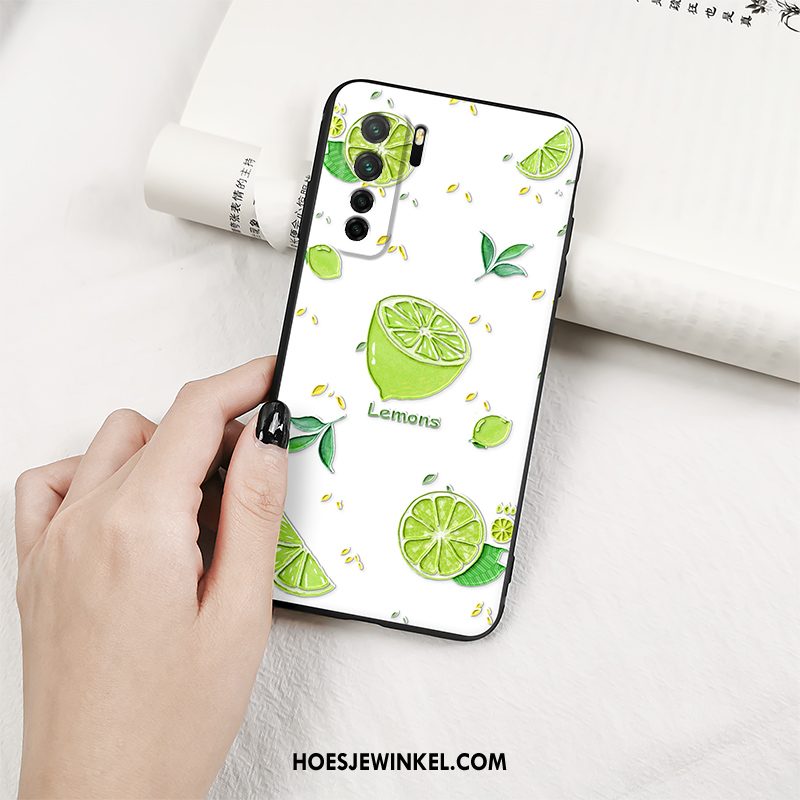 Huawei P40 Lite 5g Hoesje Hoes Groen Schrobben, Huawei P40 Lite 5g Hoesje Zacht Nieuw