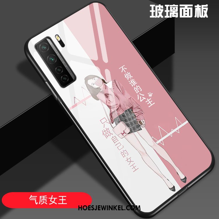 Huawei P40 Lite 5g Hoesje Mobiele Telefoon Roze Siliconen, Huawei P40 Lite 5g Hoesje Lovers Scheppend