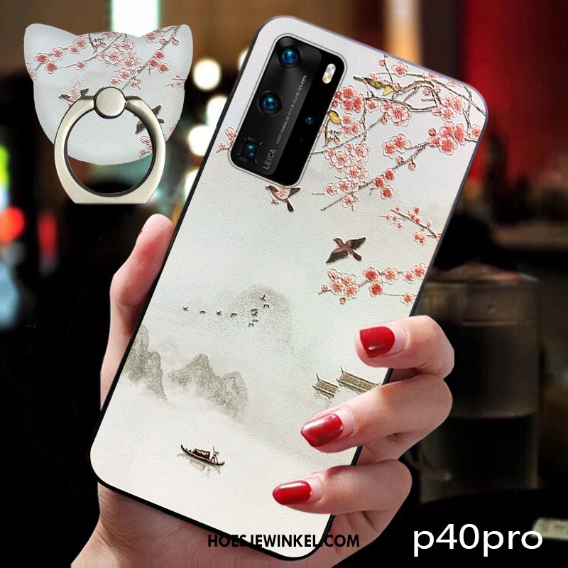 Huawei P40 Pro Hoesje Bescherming Vintage Nieuw, Huawei P40 Pro Hoesje Siliconen Chinese Stijl