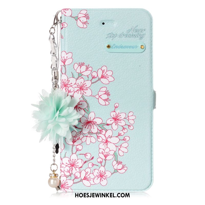 Huawei P8 Lite 2017 Hoesje Jeugd Kers Bloemen, Huawei P8 Lite 2017 Hoesje Folio Groen