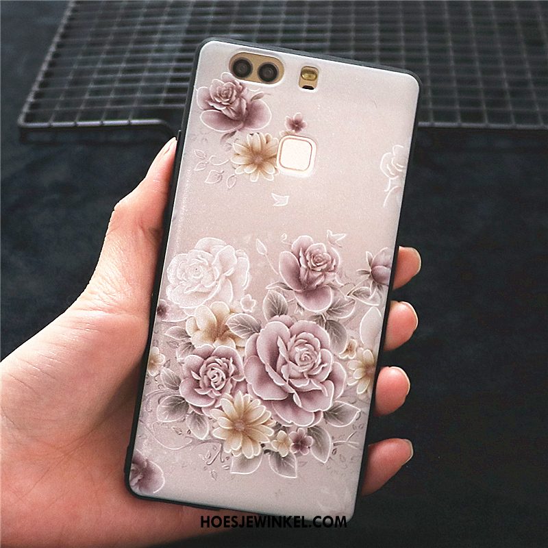 Huawei P9 Hoesje Persoonlijk Chinese Stijl Anti-fall, Huawei P9 Hoesje Schrobben Hoes Beige Farbe