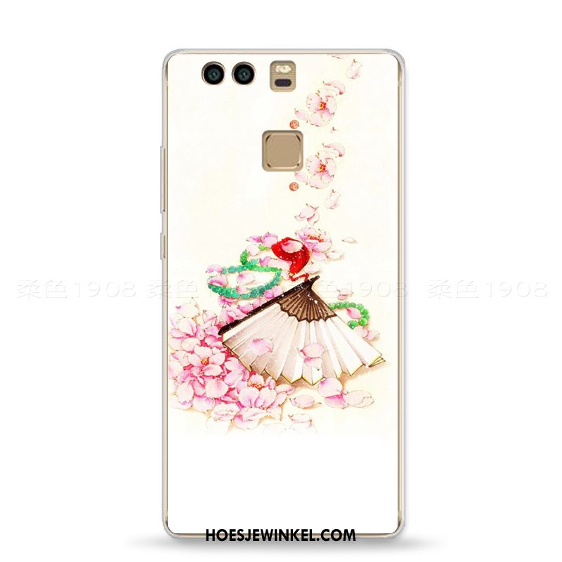 Huawei P9 Hoesje Reliëf Driedimensionaal Chinese Stijl, Huawei P9 Hoesje Roze Mobiele Telefoon