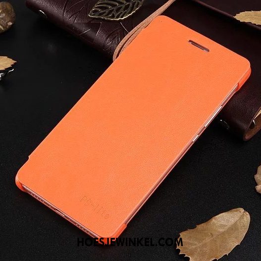 Huawei P9 Lite Hoesje Folio Leren Etui Oranje, Huawei P9 Lite Hoesje Bescherming Jeugd