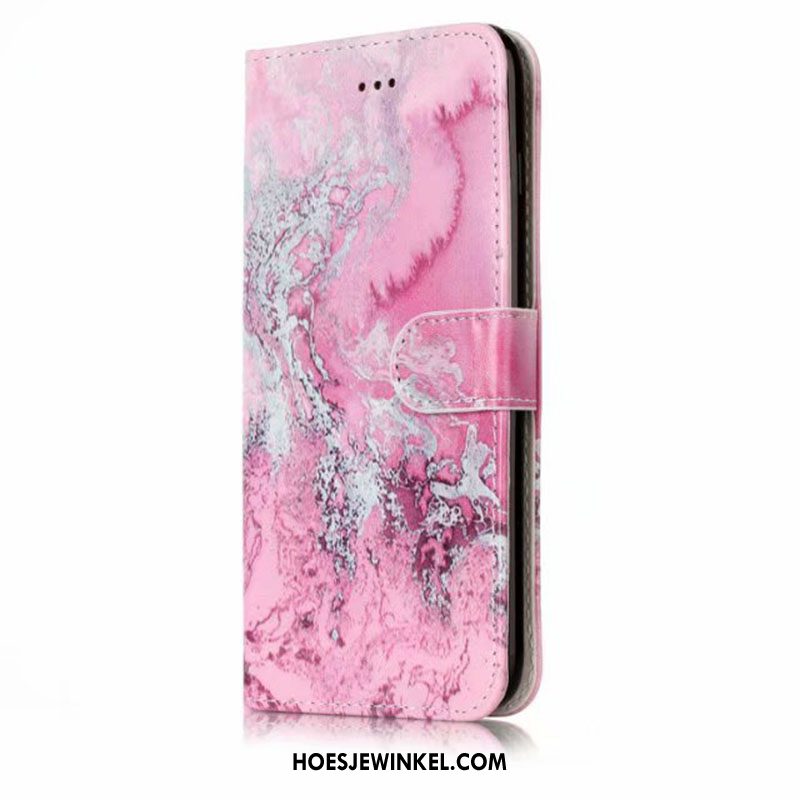 Huawei P9 Lite Hoesje Siliconen Patroon Bescherming, Huawei P9 Lite Hoesje Leren Etui Roze