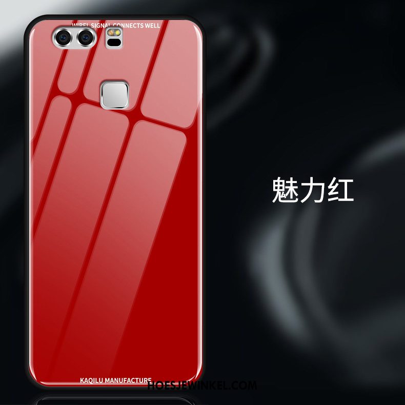 Huawei P9 Plus Hoesje Bescherming Anti-fall Glas, Huawei P9 Plus Hoesje Hoes Rood