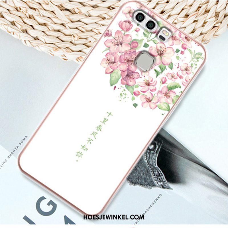 Huawei P9 Plus Hoesje Bloemen Pu Hoes, Huawei P9 Plus Hoesje Ondersteuning Mobiele Telefoon