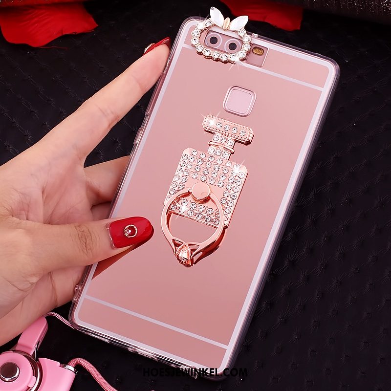 Huawei P9 Plus Hoesje Siliconen Roze Hoes, Huawei P9 Plus Hoesje Bescherming Met Strass