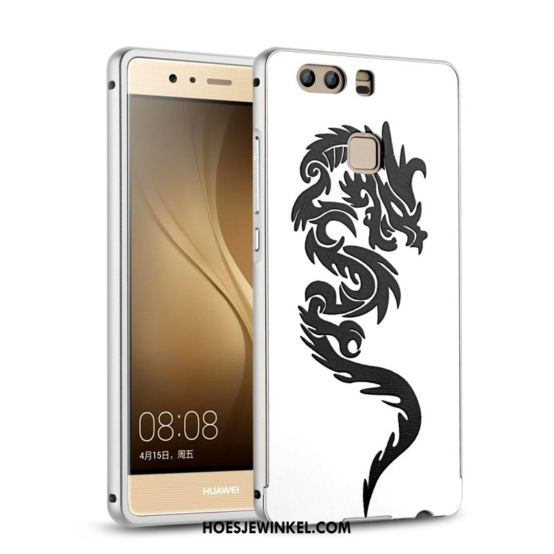 Huawei P9 Plus Hoesje Tempereren Pu Skärmskydd, Huawei P9 Plus Hoesje Mobiele Telefoon Draak