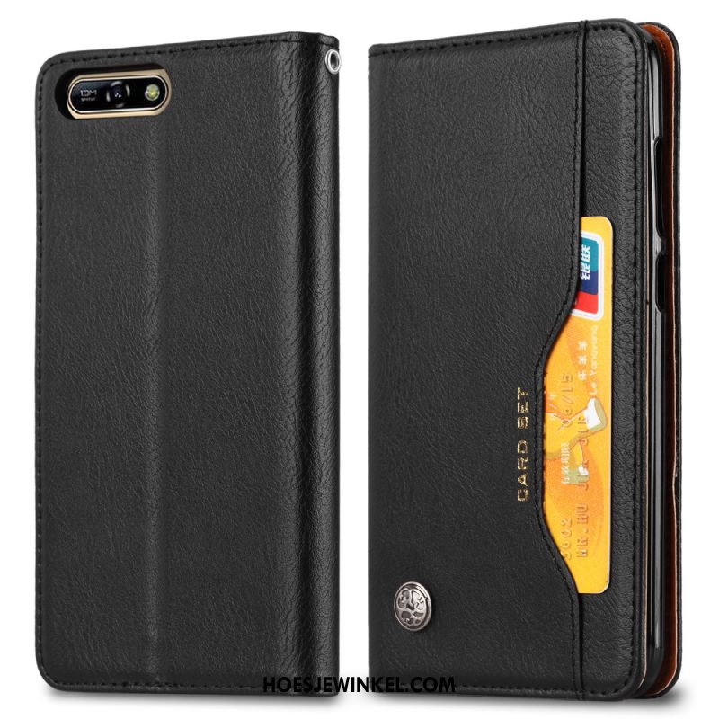 Huawei Y6 2018 Hoesje Automatisch Bedrijf Kaart, Huawei Y6 2018 Hoesje Bescherming Patroon