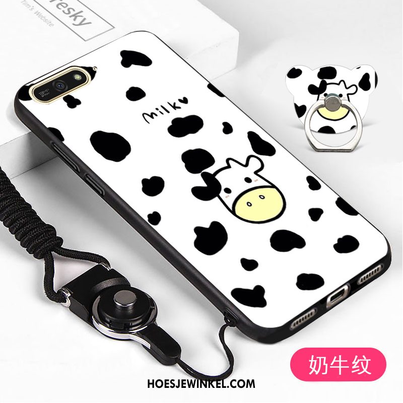 Huawei Y6 2018 Hoesje Bescherming Hoes Anti-fall, Huawei Y6 2018 Hoesje Wit Spotprent