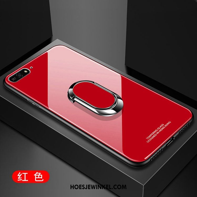 Huawei Y6 2018 Hoesje Bescherming Mobiele Telefoon Rood, Huawei Y6 2018 Hoesje Hoes Magnetisch