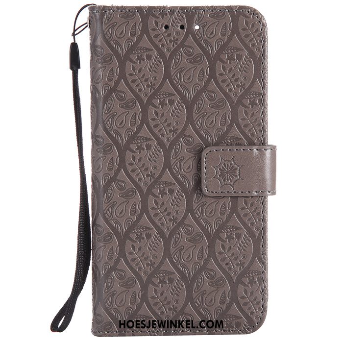 Huawei Y6 2018 Hoesje Clamshell Mobiele Telefoon Anti-fall, Huawei Y6 2018 Hoesje Grijs Reliëf