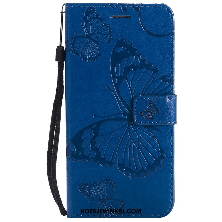 Huawei Y6 2018 Hoesje Folio Donkerblauw Hoes, Huawei Y6 2018 Hoesje Anti-fall Bescherming