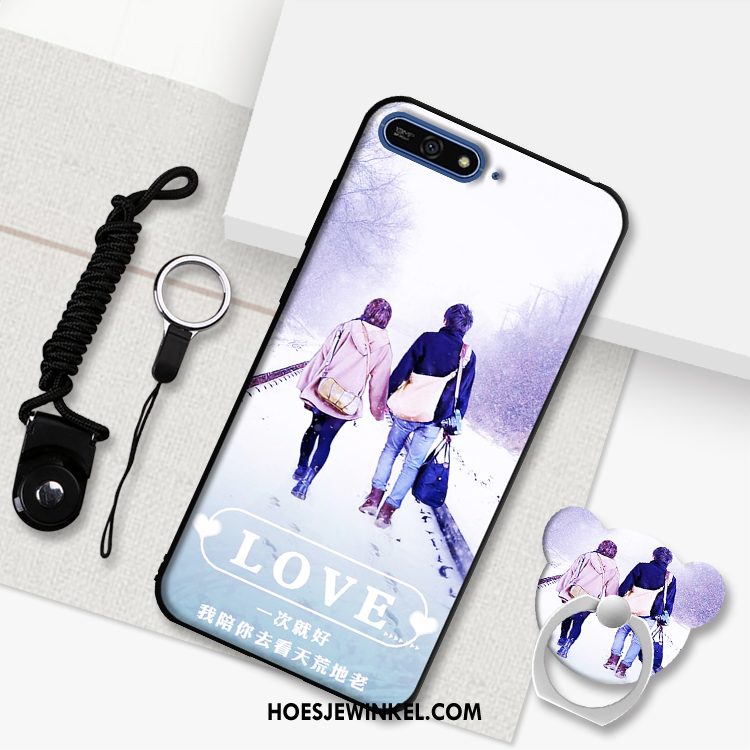 Huawei Y6 2018 Hoesje Mobiele Telefoon Hoes Purper, Huawei Y6 2018 Hoesje Bescherming