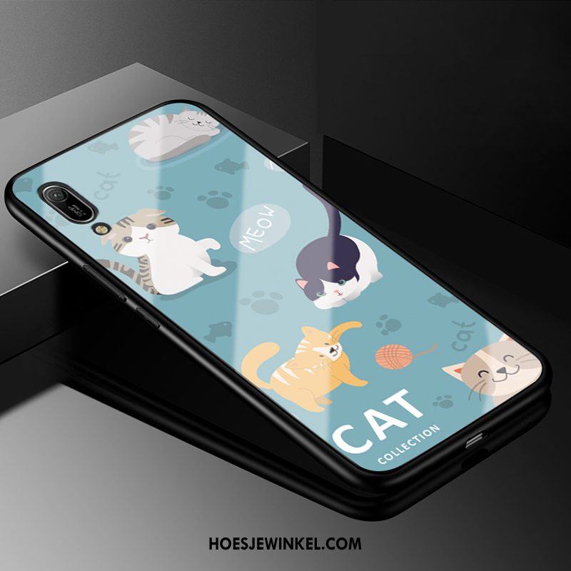 Huawei Y6 2019 Hoesje Anti-fall Spotprent Glas, Huawei Y6 2019 Hoesje Hard Bescherming