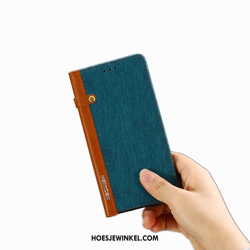 Huawei Y6 2019 Hoesje Mobiele Telefoon Hoes Blauw, Huawei Y6 2019 Hoesje Leren Etui Anti-fall