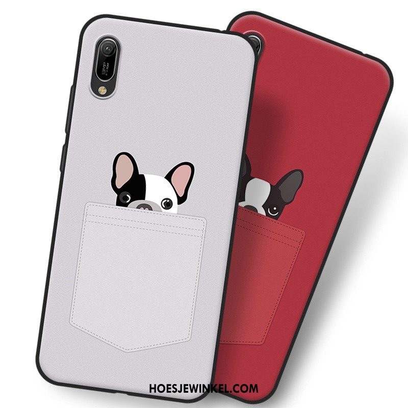 Huawei Y6 2019 Hoesje Mobiele Telefoon Zacht Grijs, Huawei Y6 2019 Hoesje Hoes Spotprent